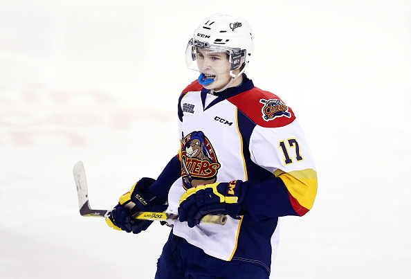 ST CATHARINES, ON - FEBRUARY 28: Taylor Raddysh #17 of the Erie Otters skates during an OHL game against the Niagara IceDogs at the Meridian Centre on February 28, 2016 in St Catharines, Ontario, Canada. (Photo by Vaughn Ridley/Getty Images)